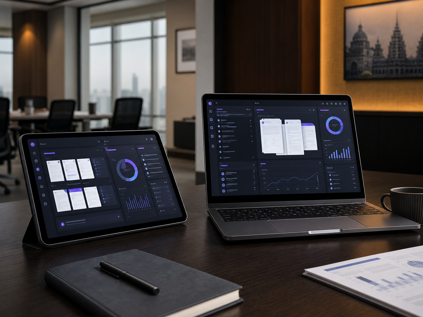 Secure review workspace on a laptop