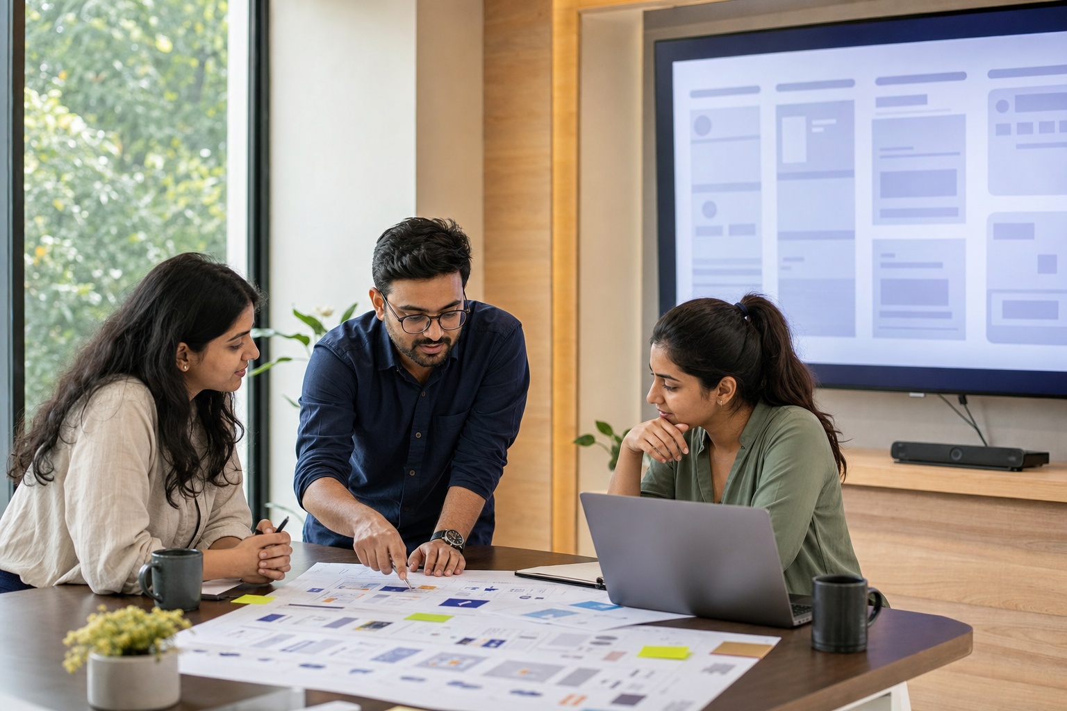 Indian product team mapping a custom software experience together
